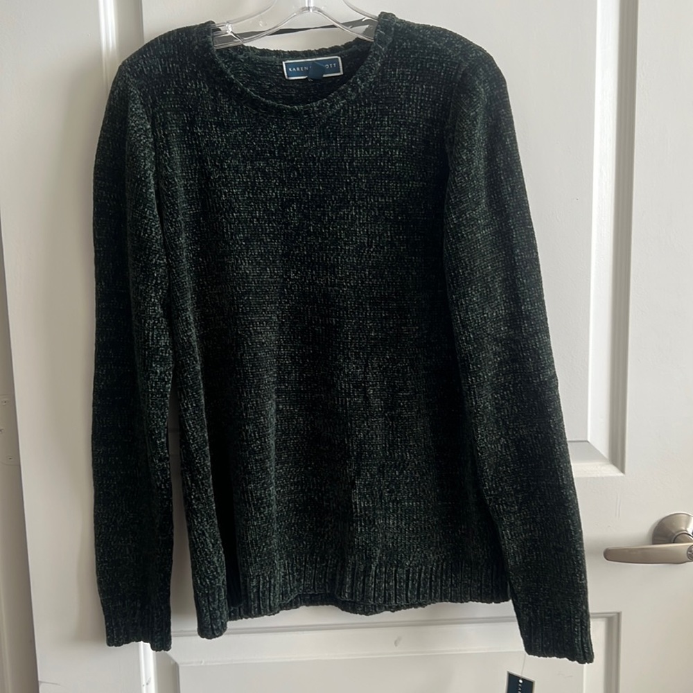 Karen Scott dark green sweater